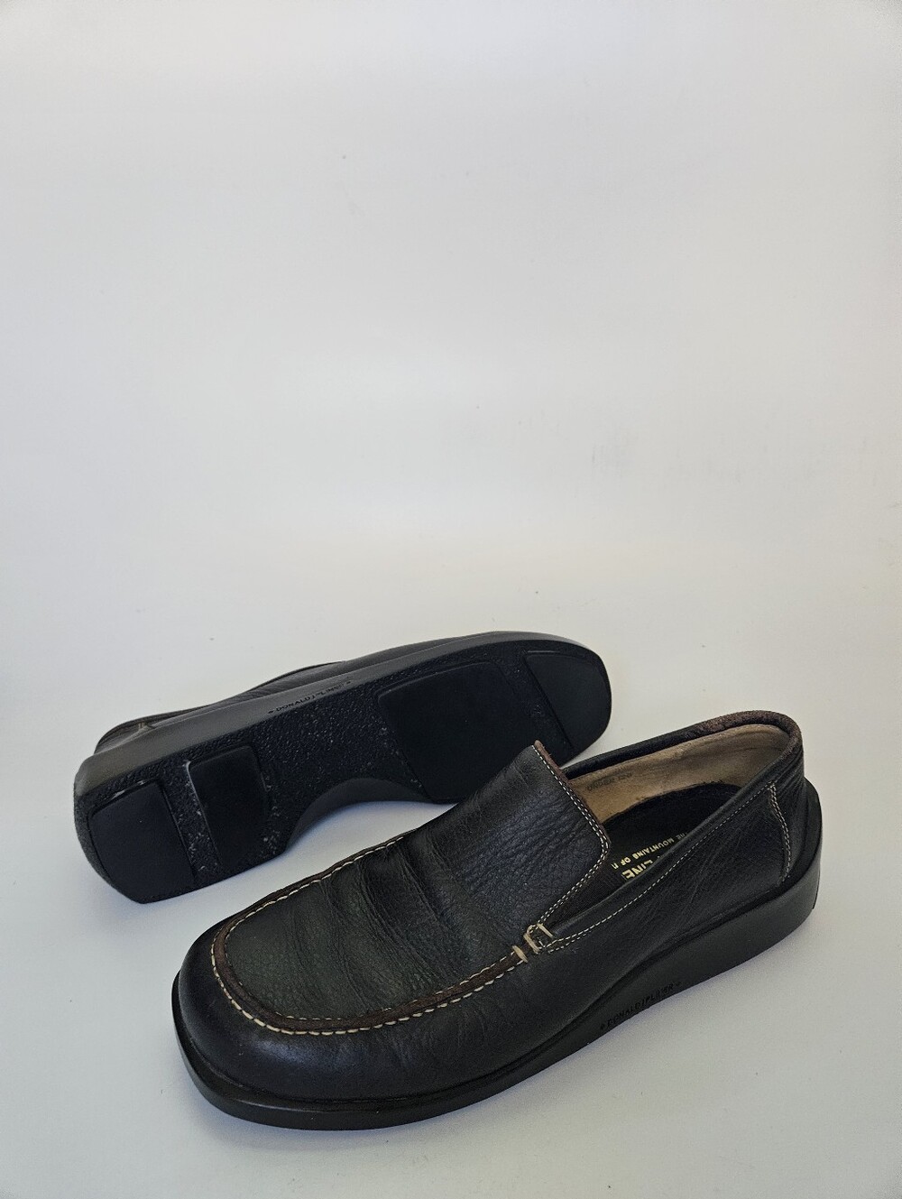 Donald J Pliner Sport Men Loafers Brown Leather Slip On Moc Toe Shoes Italy 11M